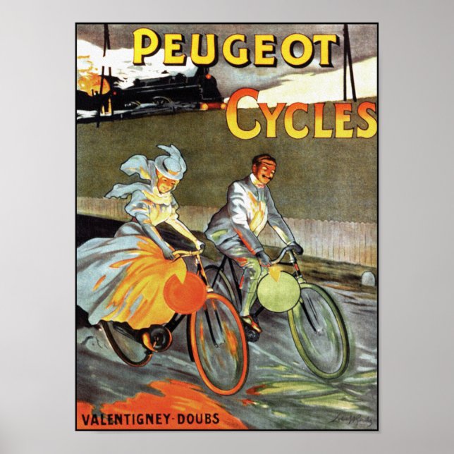 Peugeot Cycles - Vintage Bicycle Poster (Framsidan)