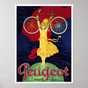 Peugeot cyklar - vintagecykelaffischen poster