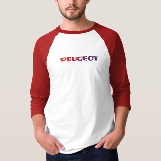 Peugeot retro-typsnitt t shirt (Framsida)