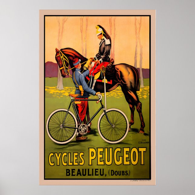 Peugeot Vintage cykelplakat Poster (Framsidan)