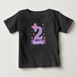 Peuter 2-års födelsedags fjärilsskjorta t shirt
