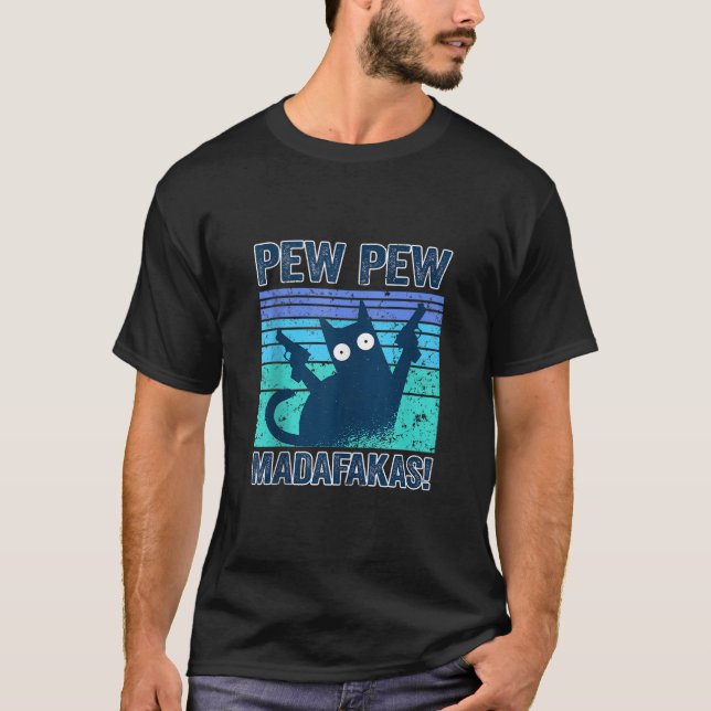 Pew Madafakas Cats Toppar Sommarklänningar Pajamas T Shirt (Framsida)