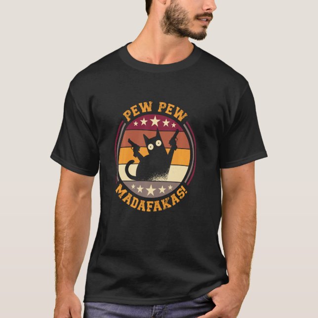 Pew Madafakas Cats Toppar Sommarklänningar Pajamas T Shirt (Framsida)