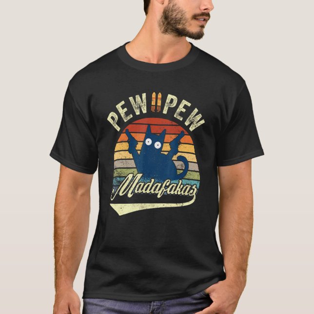 Pew Madafakas Cats Toppar Sommarklänningar Pajamas T Shirt (Framsida)