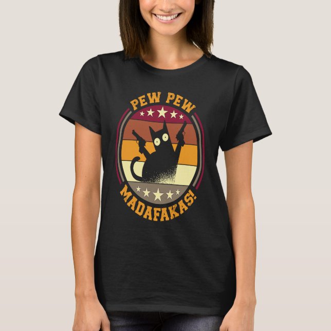 Pew Madafakas  Katter Topp Sommar Klänningar Pyjam T Shirt (Framsida)