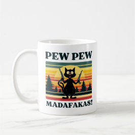 pew madafakas mugg, lustigt kattkaffe mugg