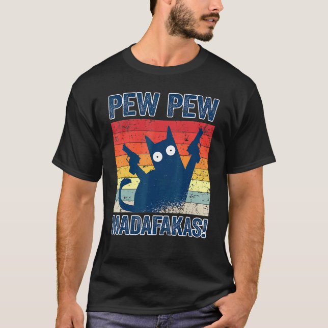 Pew Pew Madafakas Cats Toppar Summer Pajamas Pew P T Shirt (Framsida)