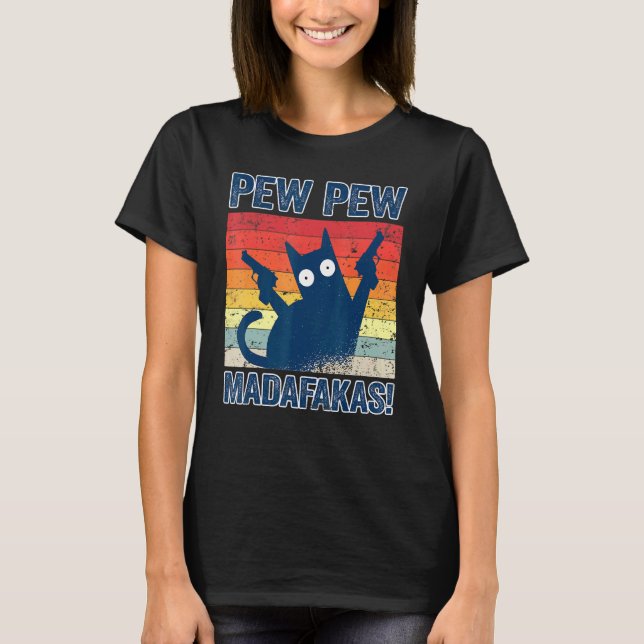 Pew Pew Madafakas Cats Toppar Summer Pajamas Pew P T Shirt (Framsida)