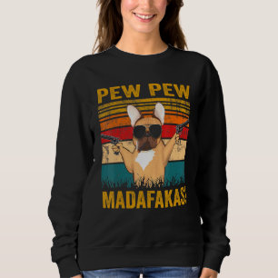 Pew Pew Madafakas Fransk Bulldog Hund Guns Frenchi T Shirt