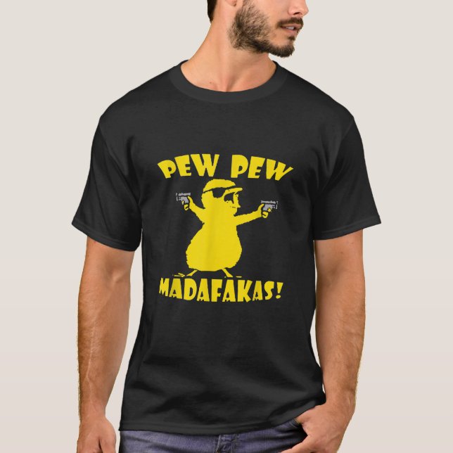 Pew Pew Madafakas Funny Small Chicken T Shirt (Framsida)