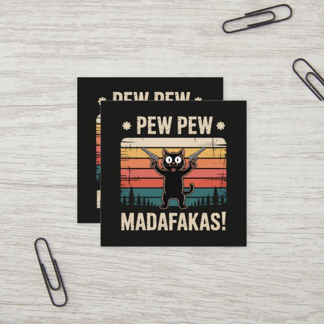 Pew Pew Madafakas Fyrkantigt Visitkort (Fram/Back In Situ)