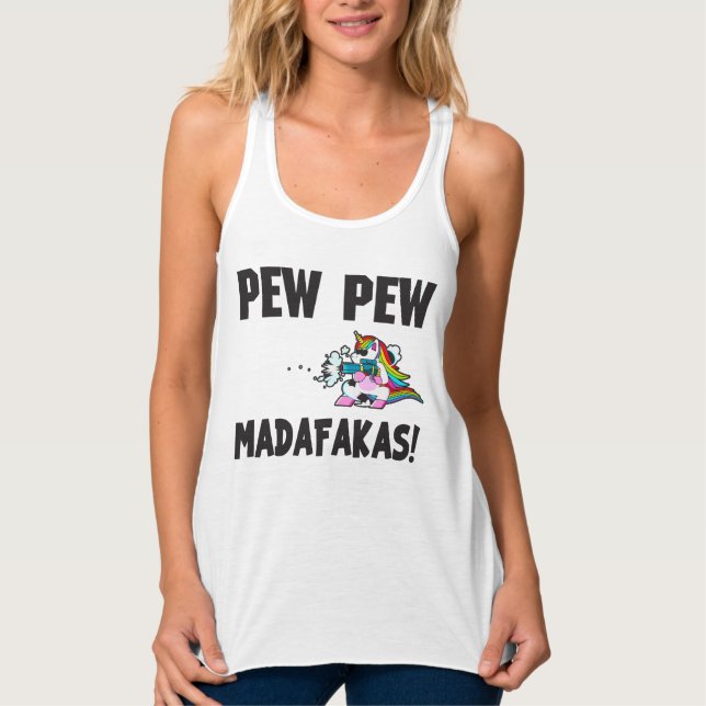 Pew Pew Madafakas Linne Med Racerback (Framsida)