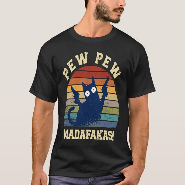Pew Pew Madafakas  Pew Pew Katt Pyjamas Sommar Kat T Shirt (Framsida)