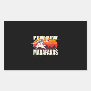 Pew Pew Madafakas Pew Pew Madafakas Goat Rektangulärt Klistermärke