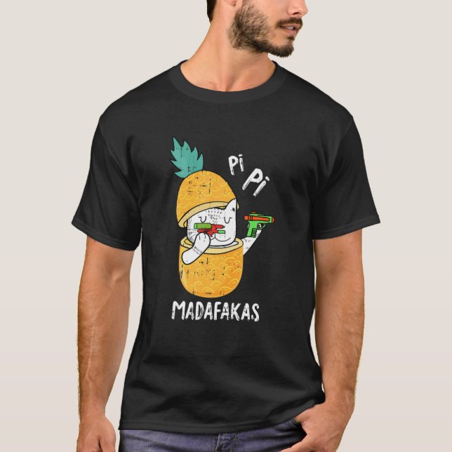 Pew Pew Madafakas Pi-Day Funny Cat Teacher Student T Shirt (Framsida)