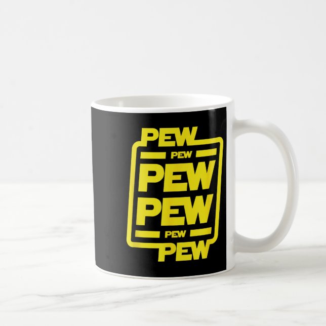 Pew Pew Pew _ Funny Nerdy Science fiction Kaffemugg (Höger)