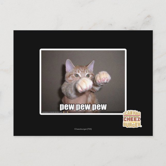 Pew pew pew pew vykort (Framsida)