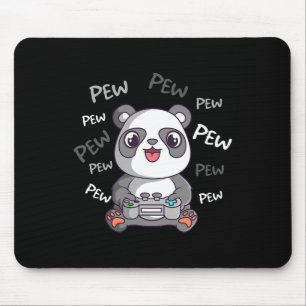 Pew Pew Pew Söt Panda Video Spelande Spelare Musmatta