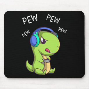 Pew Pew Pew Söt T-rex Dinosaurie Videospelare Spel Musmatta
