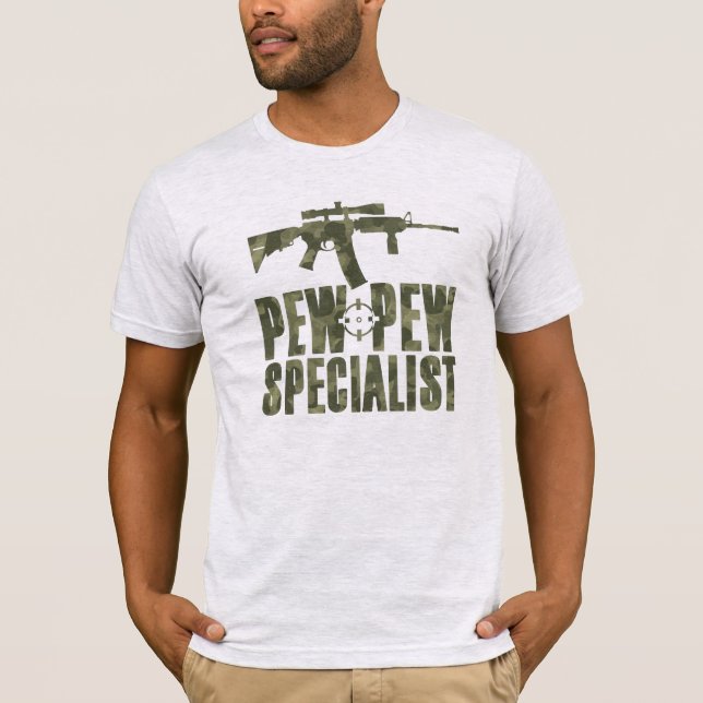 Pew Pew Specialist Airsoft/Paintball T Shirt (Framsida)