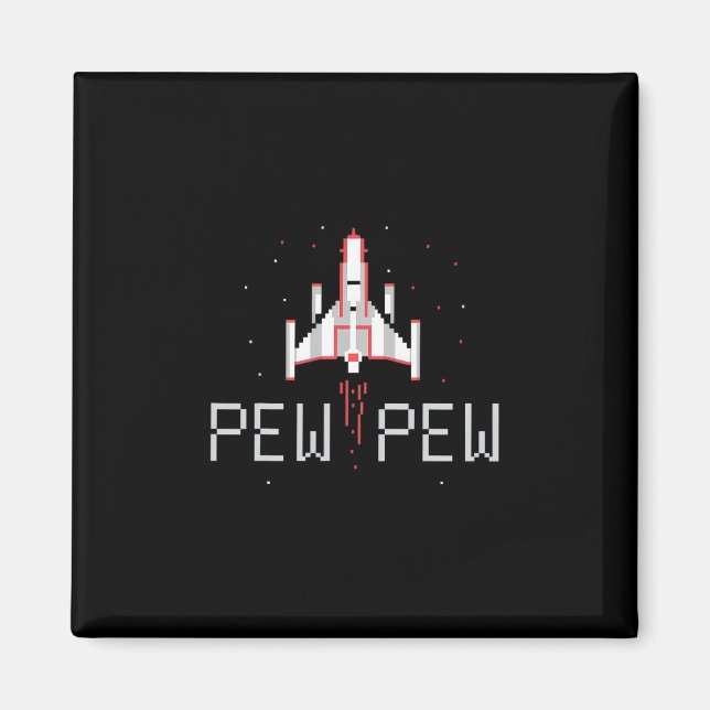 Pew Pew-spelare Retro 80-tal 90-tal Arkadspel Förä Magnet (Framsidan)