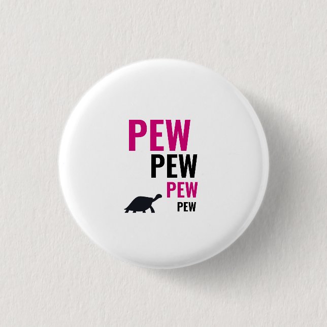 Pew Pew Tortoise Badge Knapp (Framsida)