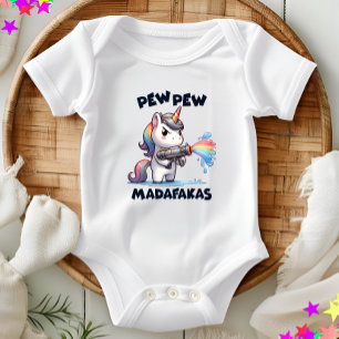Pew Pew Unicorn Baby Bodykostym T Shirt