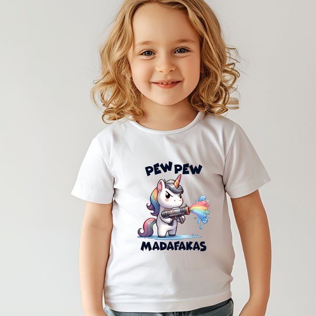 Pew Pew Unicorn Småbarn Shirt T Shirt (Skapare uppladdad)