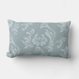 Pewter Blue och Zinc Damask accent Pillow Lumbarkudde