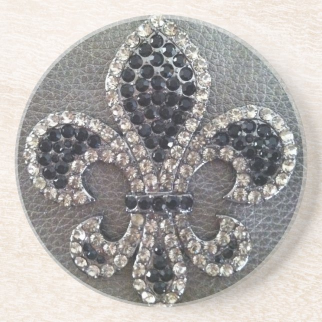 Pewter Fleur de lis Underlägg Sandsten (Framsidan)