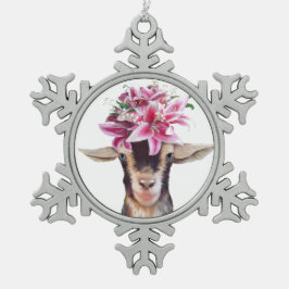 Pewter jul Ornament Lily the Goat