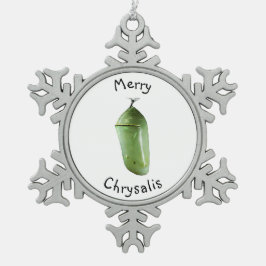 Pewter jul Ornament Merry Chrysalis