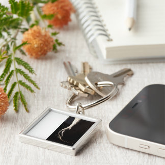 Pewter-Nyckelring Fyrkantig Silverfärgad Nyckelring