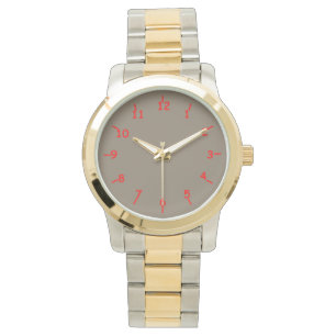 Pewter och Red Armbandsur