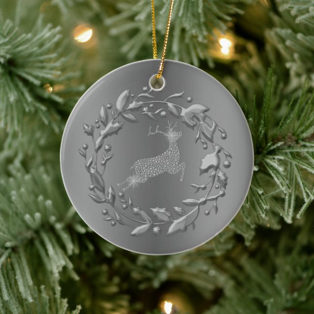 Pewter Reindeer och Wandedejul Julgransprydnad Keramik (Träd)