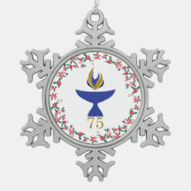 Pewter Snowflake Ornament med Logotyp