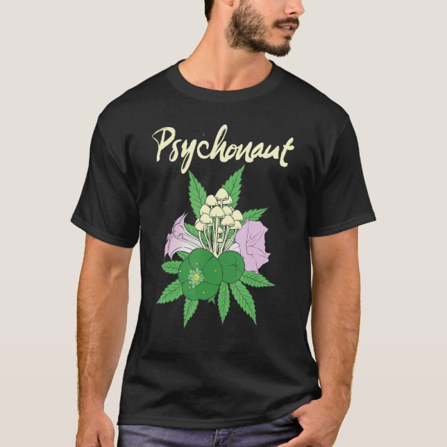 Peyote Cactus Mescaline Psychedelic Goa Entheogeni T Shirt (Framsida)