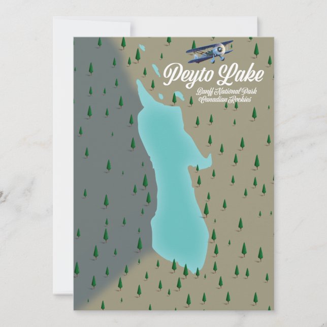 Peyto sjö Canadian Rockies karta (Framsida)