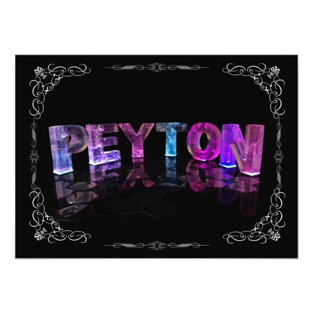 Peyton - Namn Peyton i 3D Ljus (fotografi) Fototryck (Framsidan)