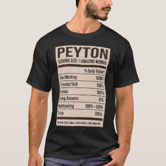 Peyton Nutrition Facts Name Nickname Alias Title F T Shirt