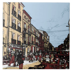 Pezenas Frankrike Antique Market Kakelplatta