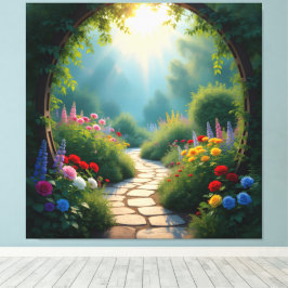 Pfad der Rosen Canvastryck