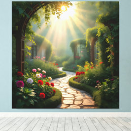 Pfad der Rosen Canvastryck