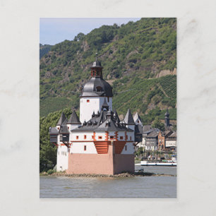 Pfalzgrafstein Castle, Rhen, Tyskland 1 Vykort