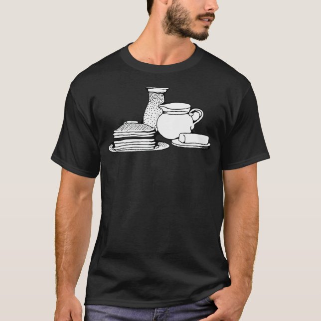 Pfannkuch pancakes crepes frukostbaker pirat t shirt (Framsida)