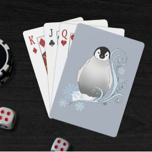 Pfantasifull vinterpingvin Art Nouveau snöflingor Casinokort