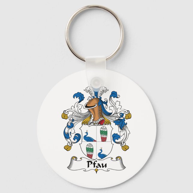 Pfau Family Crest Nyckelring (Framsida)