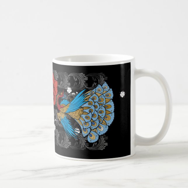 Pfau Tasse schwarz Kaffemugg (Höger)