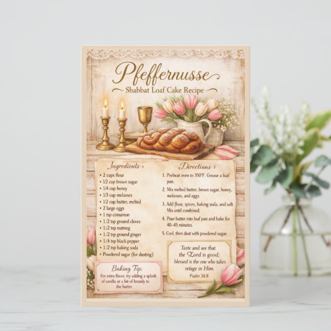 Pfeffernusse Shabbat Låtkaka, Rustik Rosa Retro (Stående Fram)