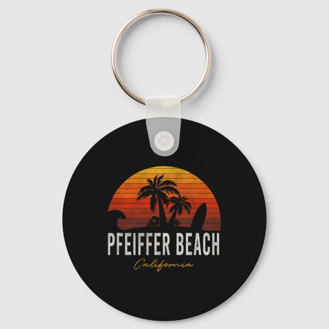 Pfeiffer Beach California Handflatan Vacation Surf Nyckelring (Framsida)
